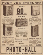 Radio Photo-Hall - Pubblicità D'epoca - 1933 Old Advertising - Publicidad