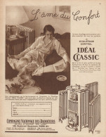 IDEAL CLASSIC - L'ame Du Confort... - Pubblicità D'epoca - 1933 Old Advert - Publicidad