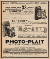 PHOTO-PLAIT - Sportex - Duxo - Pubblicità D'epoca - 1937 Old Advertising - Advertising