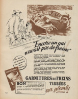 Garnitures De Freins TISSEES - Pubblicità D'epoca - 1937 Old Advertising - Publicidad