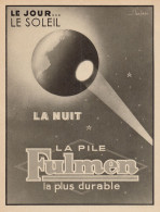 Pile FULMEN - Illustrazione - Pubblicità D'epoca - 1937 Old Advertising - Advertising