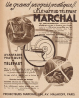 L'élévateur Téléfast MARCHAL - Pubblicità D'epoca - 1932 Old Advertising - Pubblicitari