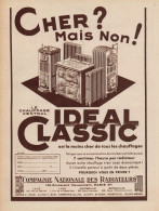 Chauffage Central IDEAL CLASSIC - Pubblicità D'epoca - 1935 Old Advert - Pubblicitari