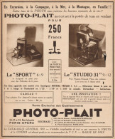 Apparecchi Fotografici PHOTO-PLAIT - Pubblicità D'epoca - 1931 Old Advert - Werbung