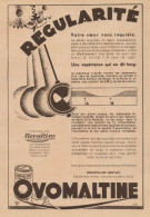 OVOMALTINE - Regularité... - Pubblicità D'epoca - 1931 Old Advertising - Publicités