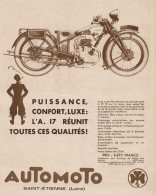 Motocicletta AUTOMOTO A. 17 - Pubblicità D'epoca - 1931 Old Advertising - Werbung