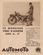 AUTOMOTO 350 Cmc Grand Tourisme - Pubblicità D'epoca - 1931 Old Advert - Publicités