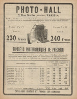 PHOTO-HALL Apparecchi Fotografici Di Precisione - Pubblicità - 1921 Old Ad - Publicités