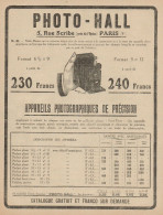 PHOTO-HALL Apparecchi Fotografici Di Precisione - Pubblicità - 1921 Old Ad - Publicités