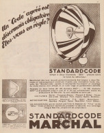 Lampe Standard Code MARCHAL - Pubblicità D'epoca - 1930 Old Advertising - Werbung