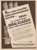 Le Chauffage IDEAL CLASSIC - Pubblicità D'epoca - 1930 Old Advertising - Werbung