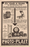 PHOTO-PLAIT - Apparecchi Fotografici - Pubblicità D'epoca - 1930 Old Ad - Werbung