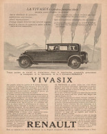 Automobili RENAULT Vivasix - Pubblicità D'epoca - 1928 Old Advertising - Publicidad