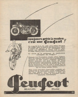 Motoveicoli PEUGEOT - Pubblicità D'epoca - 1928 Old Advertising - Werbung