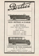 Automobili E Autobus BERLIET - Pubblicità D'epoca - 1922 Old Advertising - Werbung