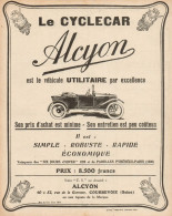 Le Cyclecar ALCYON - Pubblicità D'epoca - 1927 Old Advertising - Publicidad