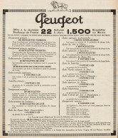 Motociclette PEUGEOT - Pubblicità D'epoca - 1924 Old Advertising - Publicités