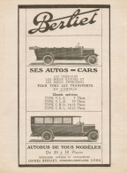 Automobili E Autobus BERLIET - Pubblicità D'epoca - 1921 Old Advertising - Pubblicitari