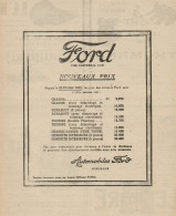 FORD The Universal Car - Nuovi Prezzi - Pubblicità D'epoca - 1921 Old Ad - Publicités