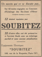 Equipements Electriques SOUBITEZ - Pubblicità D'epoca - 1929 Old Advert - Publicidad