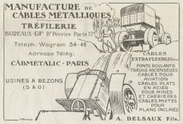 Manufacture De Cables Métalliques - Delsaux - Pubblicità D'epoca - 1919 Ad - Publicités