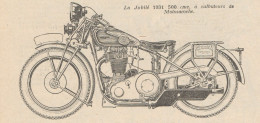 Motocyclette Jubilé 500 Cmc. - Pubblicità D'epoca - 1930 Old Advertising - Publicités