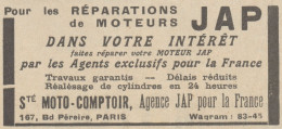 Moto-Comptoir - Réparations De Moteurs JAP - Pubblicità D'epoca - 1931 Ad - Publicités