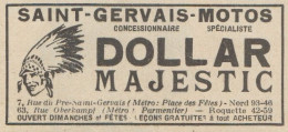 Saint Gervais Motos - Dollar - Majestic - Pubblicità D'epoca - 1931 Old Ad - Publicités