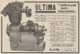 Motocyclettes ULTIMA - 7 Modèles - Pubblicità D'epoca - 1931 Old Advert - Werbung