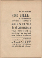 Moto & Sidecar René GILLET - Pubblicità D'epoca - 1930 Old Advertising - Publicités