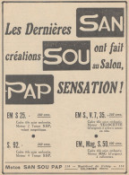 Motos SAN SOU PAP - Pubblicità D'epoca - 1930 Old Advertising - Werbung