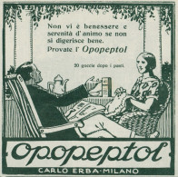 OPOPEPTOL - Carlo Erba - Pubblicità D'epoca - 1927 Old Advertising - Werbung