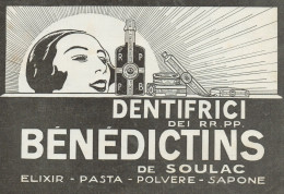 Dentifrici BENEDICTINS De Soulac - Pubblicità D'epoca - 1924 Old Advert - Publicités