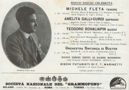 La Voce Del Padrone - Michele Fleta - Pubblicità D'epoca - 1924 Old Advert - Publicités