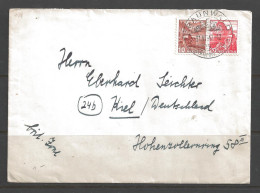 1947 10f & 20f Scenes, Braunwald To Kiel Germany (31 VI 47) - Cartas & Documentos