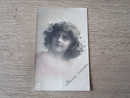 CPA PHOTO GRETA REINWALD FLEURS CHEVEUX HEUREUX ANNIVERSAIRE - Portraits