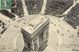 CPA - PARIS - ARC DE TRIOMPHE - PANORAMA PRIS EN BALLON - Arc De Triomphe