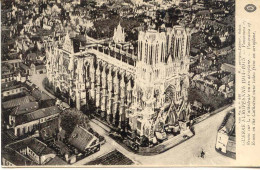 CPA -REIMS(GUERRE 14-18) LA CATHEDRALE VUE EN AEROPLANE (RARE) - Reims