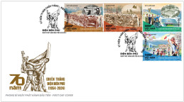 FDC Viet Nam Vietnam With Perf Stamps 2024 : 70th Ann. Of Dien Bien Phu Victory / Bike / Bicycle / Veteran (Ms1189) - Viêt-Nam