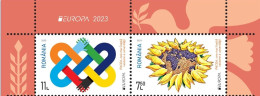 ROMANIA  2023  EUROPA CEPT- PEACE Set Of 2 Stamps With Label MNH** - 2023