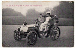 IL RE E LA REGINA D'ITALIA IN AUTOMOBILE - Vedi Retro - Formato Piccolo - Königshäuser