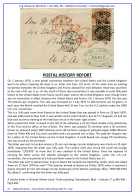 MTM156 - 1870 TRANSATLANTIC LETTER FRANCE TO USA Steamer TARIFA CUNARD - FULLY PAID C.70 - Marcofilia