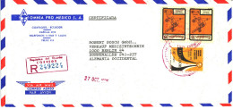 Ecuador, 1975/6, Reg. Letter To Berlin, Sports 2x , Traffic, Attractive Franking, Very Clean Obliteration - Ecuador