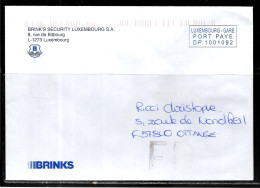 H347 - LETTRE DE LUXEMBOURG  POUR LA FRANCE - FD ( FAUSSE DIRECTION ) DE MERLEBACH - BRINK'S SECURITY - Machines à Affranchir (EMA)