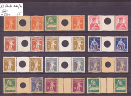 EXPOSITION ZÜRICH 1939 - No 228z-239  OBLITERES - COTE: 50.- - Used Stamps