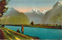 CPA - BOURG D'OISANS - VUE SUR LA ROMANCHE ET LE PELVOUX (COLORISE) - Bourg-d'Oisans