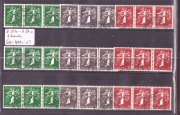 9 BANDES DE 3 EN 3 LANGUES - EXPOSITION ZÜRICH 1939 - TIMBRES DE ROULEAUX  - No Z 25a-Z 27c   OBLITERES - COTE: 400.- - Franqueo