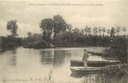 - Maine Et Loire -ref-B16- La Roche Foulques - Sur Le Loir -près Vieux Briollay - Transport De Paille En Barque - Pêche - Autres & Non Classés