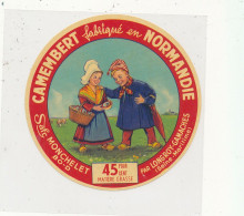 G G 392 /  ETIQUETTE DE FROMAGE   CAMEMBERT S A F R.  MONCHELET  PAR LONGROY-GAMACHES.  ( SEINE MARITIME ) - Cheese