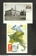 ITALIE - ITALIANA - 2 Cartes MAXIMUM 1954 - 1958 - ROMA - Palazzo Laterano - EUROPA - Maximum Cards